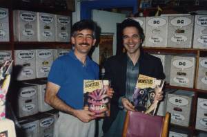 Cartoonists Richard Sala and Mark Landman in a nerd-off 1990 
